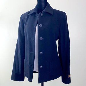 Harve Benard Cashmere Steampunk Warm Italian Wool Black Coat Jacket Holtzman